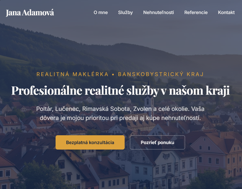 Prípadová štúdia — Realitná maklérka