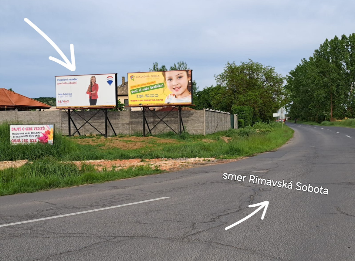 Billboard — Sklárne — smer Rimavská Sobota